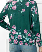 Floral Button Front Round Neck Cardigan - Body By J'ne