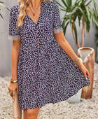 Floral Buttoned Puff Sleeve Dress - Body By J'ne