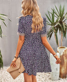 Floral Buttoned Puff Sleeve Dress - Body By J'ne