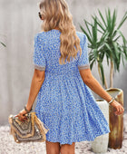 Floral Buttoned Puff Sleeve Dress - Body By J'ne