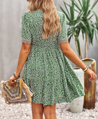 Floral Buttoned Puff Sleeve Dress - Body By J'ne