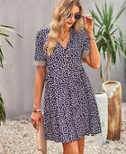 Floral Buttoned Puff Sleeve Dress - Body By J'ne