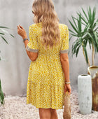 Floral Buttoned Puff Sleeve Dress - Body By J'ne