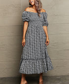 Floral Lace-Up Off-Shoulder Midi Dress - Body By J'ne