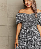 Floral Lace-Up Off-Shoulder Midi Dress - Body By J'ne