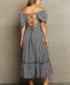 Floral Lace-Up Off-Shoulder Midi Dress - Body By J'ne