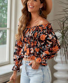 Floral Smocked Off-Shoulder Peplum Top - Body By J'ne