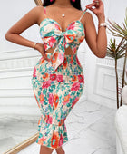 Floral Sweetheart Neck Cutout Dress - Body By J'ne