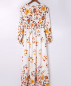 Floral V-Neck Long Sleeve Maxi Dress - Body By J'ne