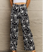 Flower Print Wide Leg Long Pants - Body By J'ne