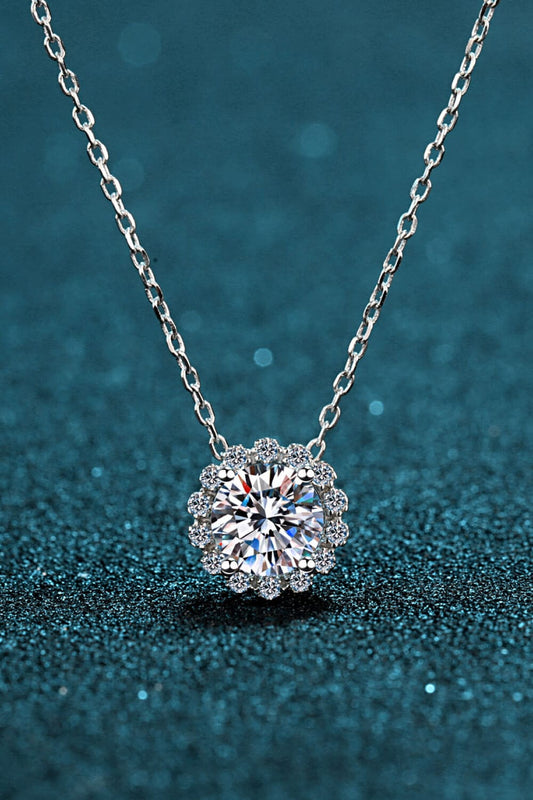 Flower-Shaped Moissanite Pendant Necklace - Body By J'ne