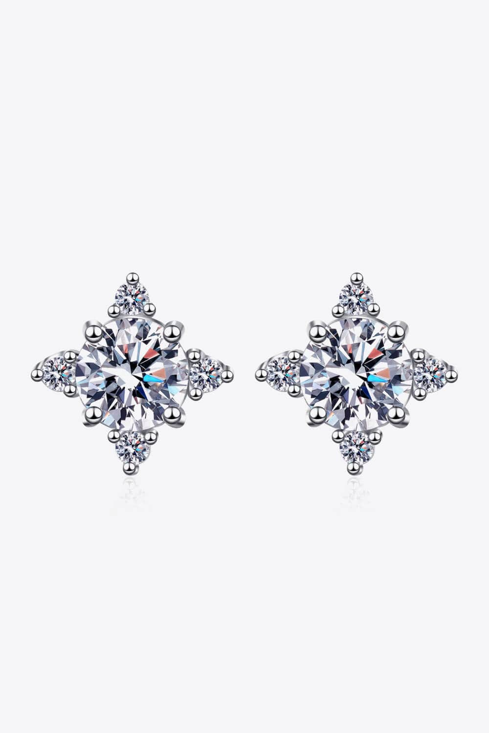 Four Leaf Clover 2 Carat Moissanite Stud Earrings - Body By J'ne