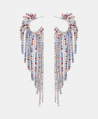 Fringed Rhinestone Zinc Alloy Dangle Earrings - Body By J'ne