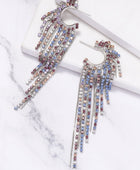 Fringed Rhinestone Zinc Alloy Dangle Earrings - Body By J'ne