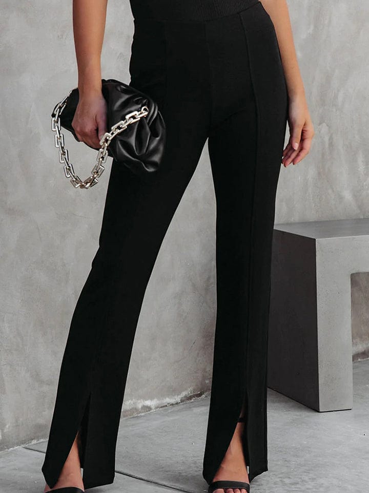 Front Slit Flare Leg Pants - Body By J'ne