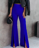 Front Slit Flare Leg Pants - Body By J'ne