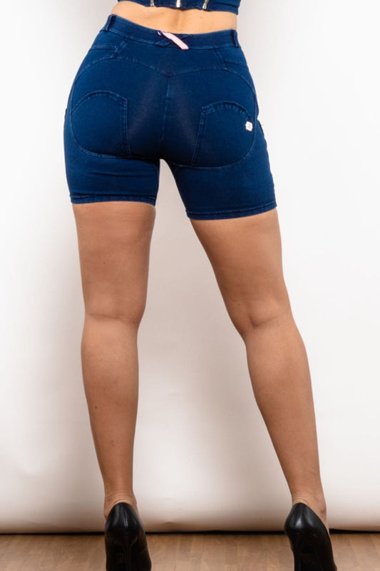 Full Size Buttoned Skinny Denim Shorts - Body By J'ne