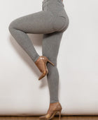 Full Size Contrast Detail High Waist Leggings - Body By J'ne