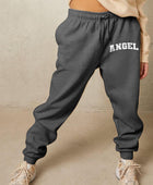 Full Size Drawstring Angel Graphic Long Sweatpants - Body By J'ne