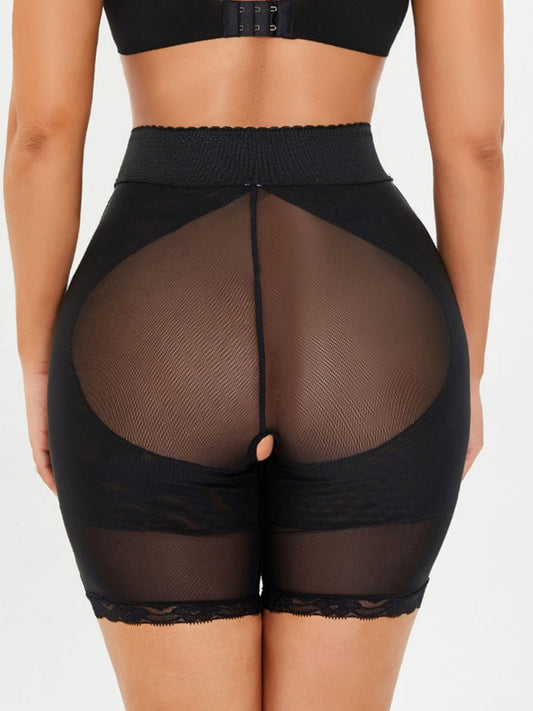 Full Size High-Waisted Lace Trim Shaping Shorts - Body By J'ne