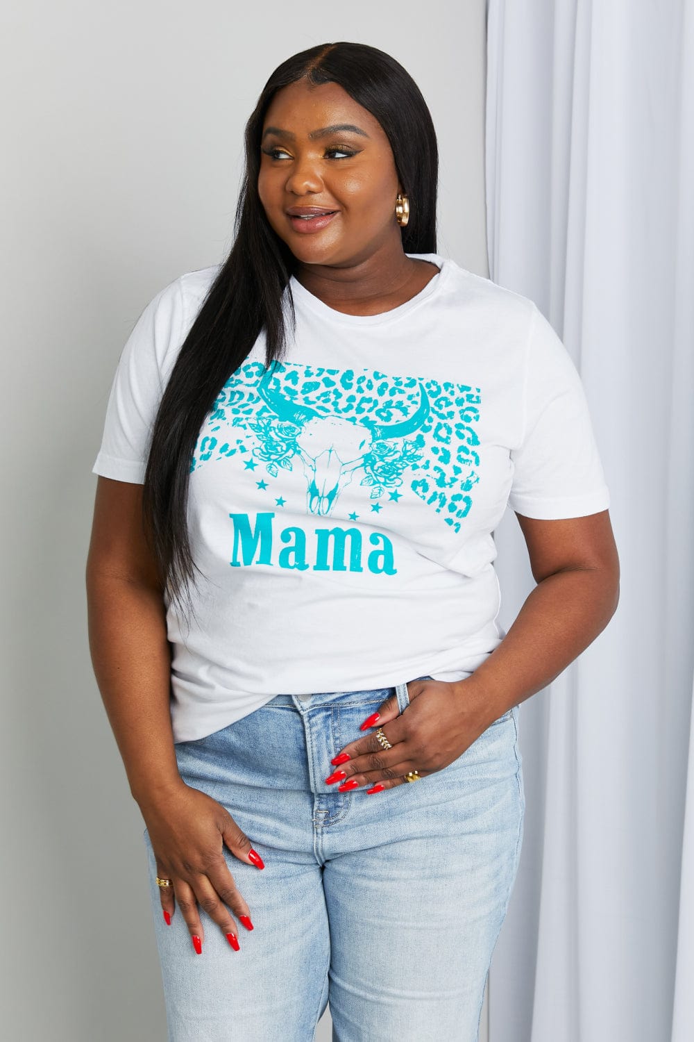 Full Size MAMA Animal Graphic Tee Shirt - Body By J'ne