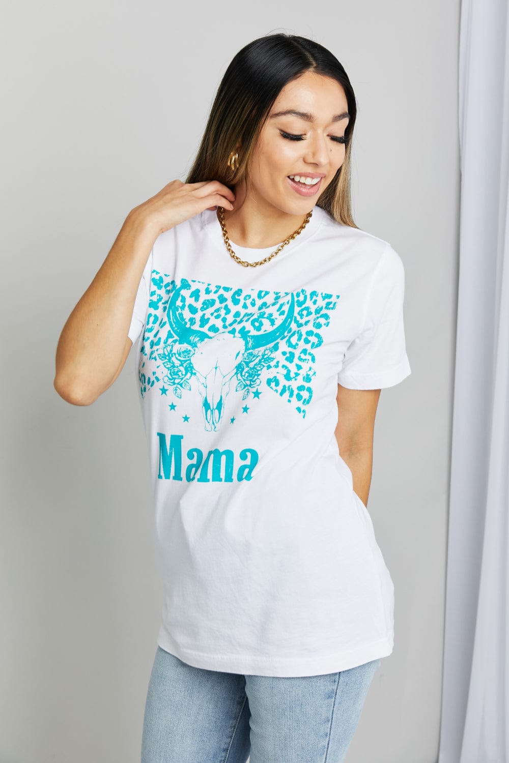Full Size MAMA Animal Graphic Tee Shirt - Body By J'ne