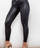 Full Size PU Leather Buttoned Leggings - Body By J'ne