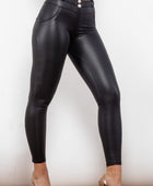 Full Size PU Leather Buttoned Leggings - Body By J'ne