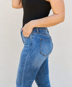 Full Size Raw Hem High Rise Skinny Jeans - Body By J'ne