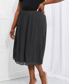 Full Size Romantic At Heart Pleated Chiffon Midi Skirt - Body By J'ne