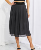 Full Size Romantic At Heart Pleated Chiffon Midi Skirt - Body By J'ne