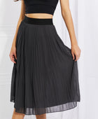 Full Size Romantic At Heart Pleated Chiffon Midi Skirt - Body By J'ne