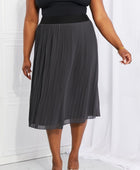 Full Size Romantic At Heart Pleated Chiffon Midi Skirt - Body By J'ne