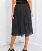 Full Size Romantic At Heart Pleated Chiffon Midi Skirt - Body By J'ne