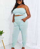 Full Size Stylish Comfort Smocked Tube Top & Joggers Set - Body By J'ne
