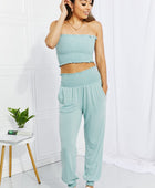 Full Size Stylish Comfort Smocked Tube Top & Joggers Set - Body By J'ne