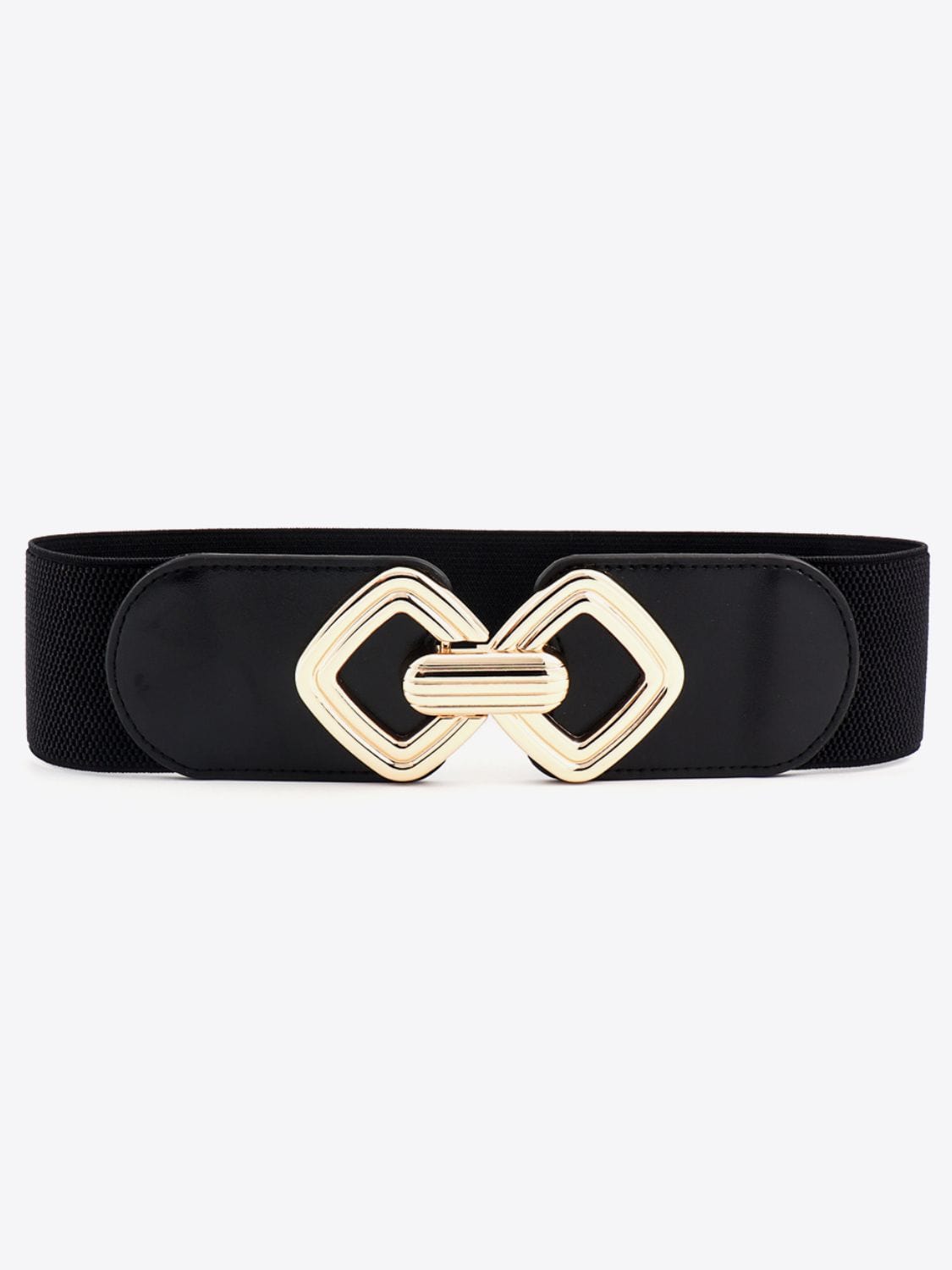 Geometric Buckle Elastic Wide Belt - Body By J'ne