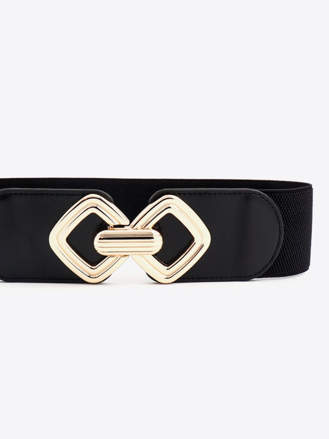 Geometric Buckle Elastic Wide Belt - Body By J'ne