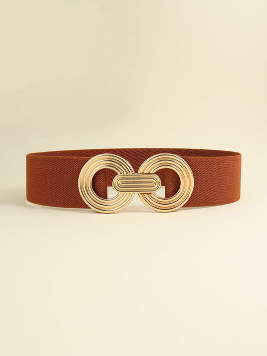 Geometric Buckle Elastic Wide Belt - Body By J'ne