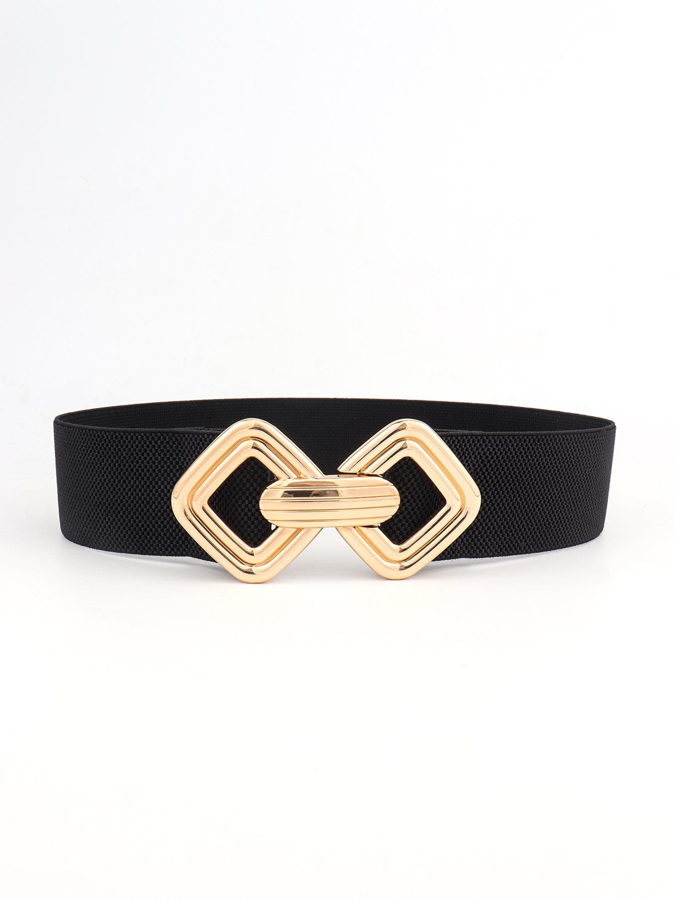 Geometric Buckle Elastic Wide Belt - Body By J'ne