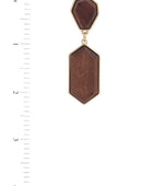 Geometric Wood Post Drop Earring - Body By J'ne