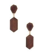 Geometric Wood Post Drop Earring - Body By J'ne