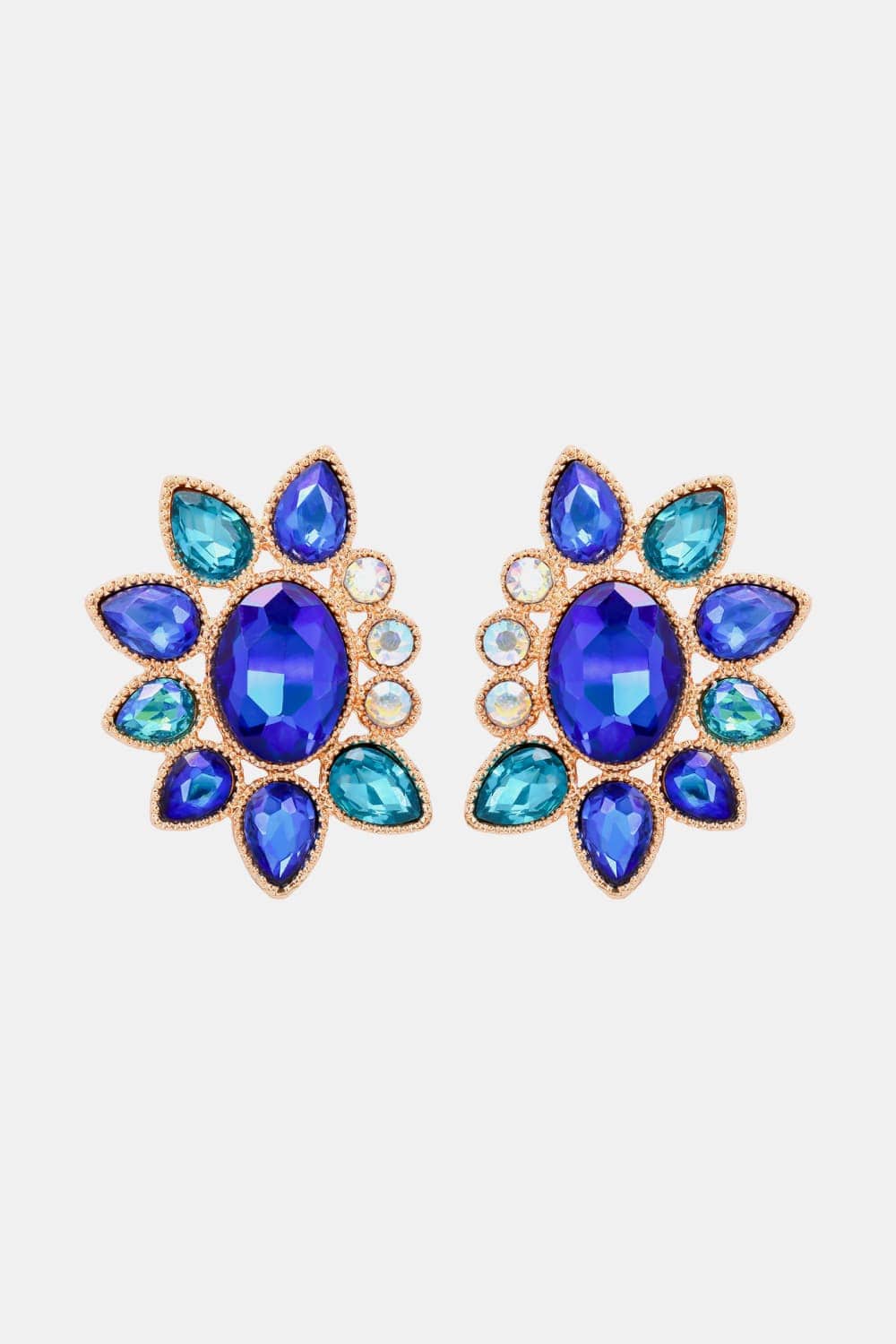 Geometrical Shape Glass Stone Dangle Earrings - Body By J'ne