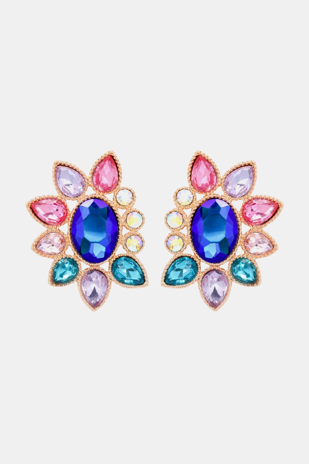 Geometrical Shape Glass Stone Dangle Earrings - Body By J'ne