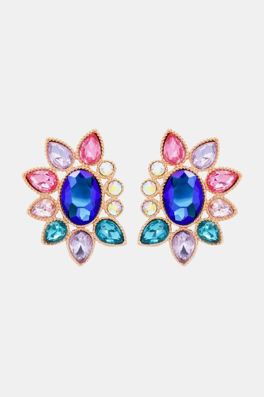 Geometrical Shape Glass Stone Dangle Earrings - Body By J'ne