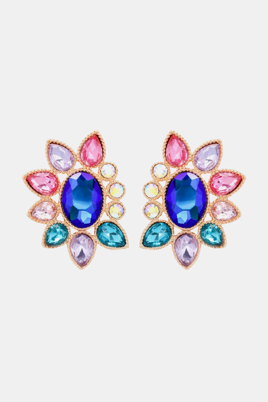 Geometrical Shape Glass Stone Dangle Earrings - Body By J'ne