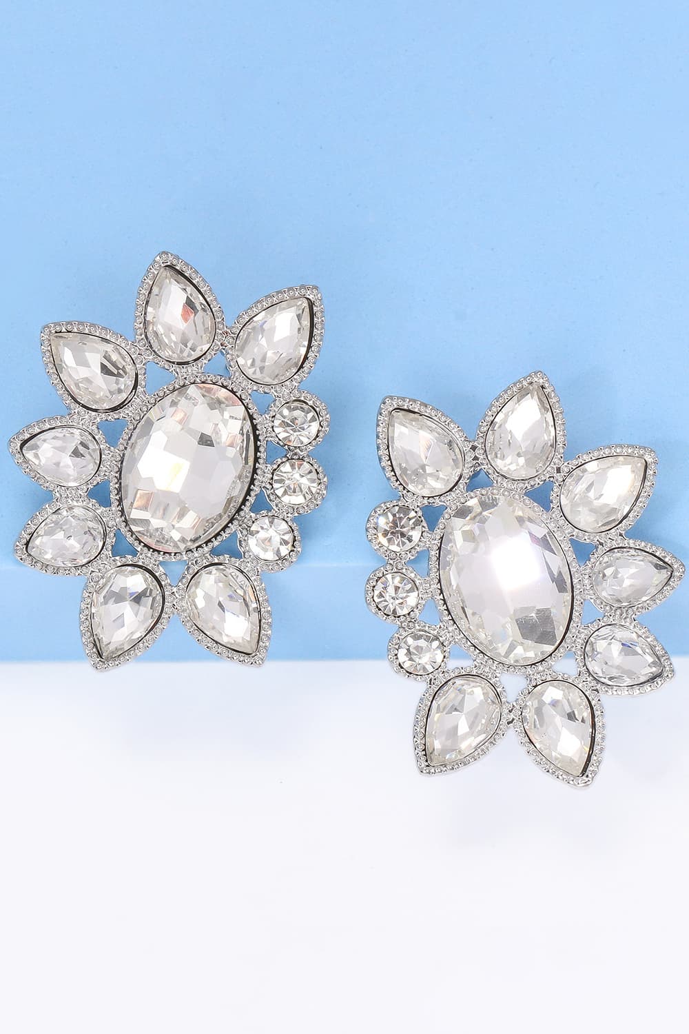 Geometrical Shape Glass Stone Dangle Earrings - Body By J'ne