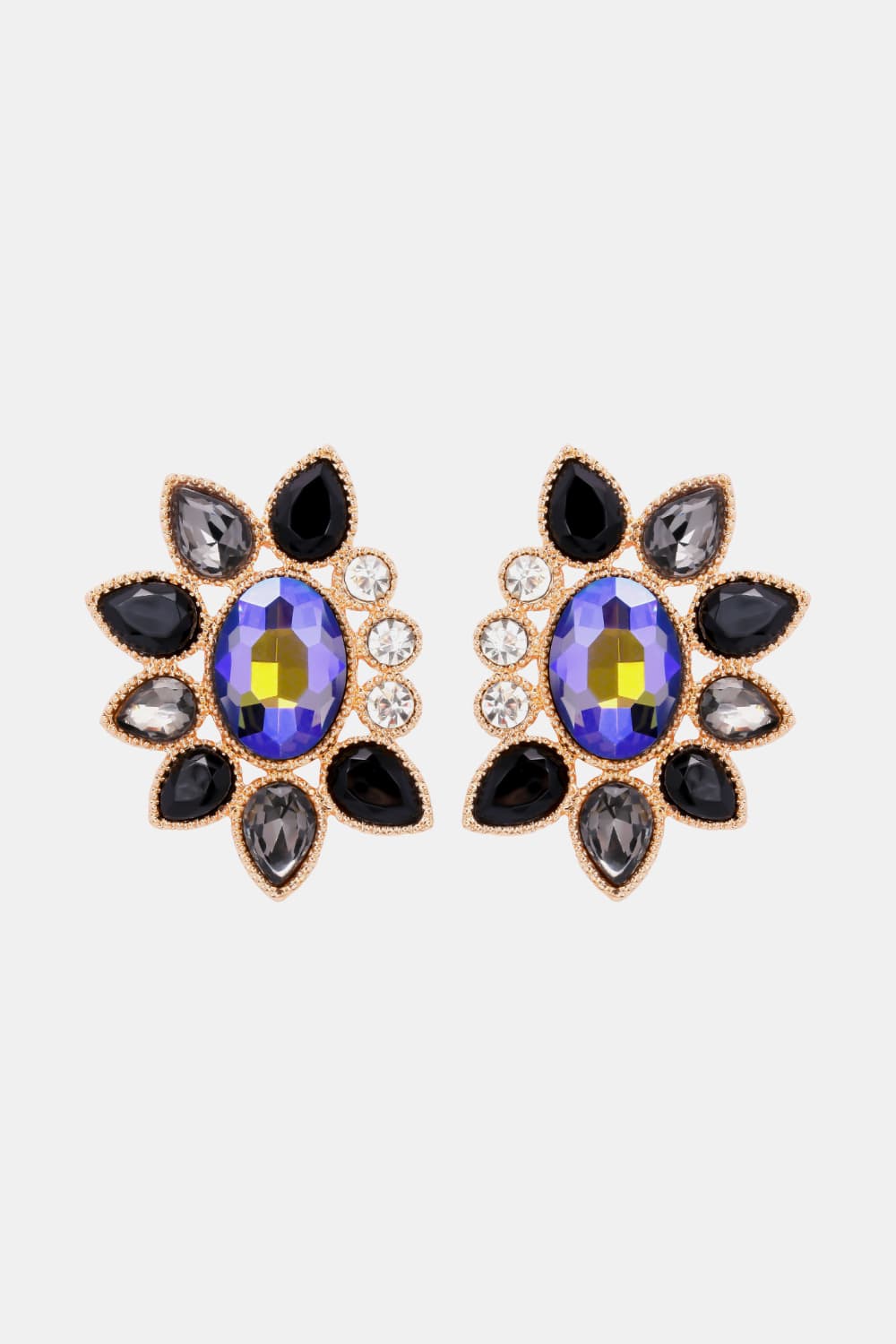 Geometrical Shape Glass Stone Dangle Earrings - Body By J'ne