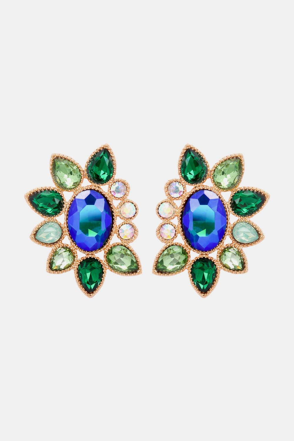 Geometrical Shape Glass Stone Dangle Earrings - Body By J'ne