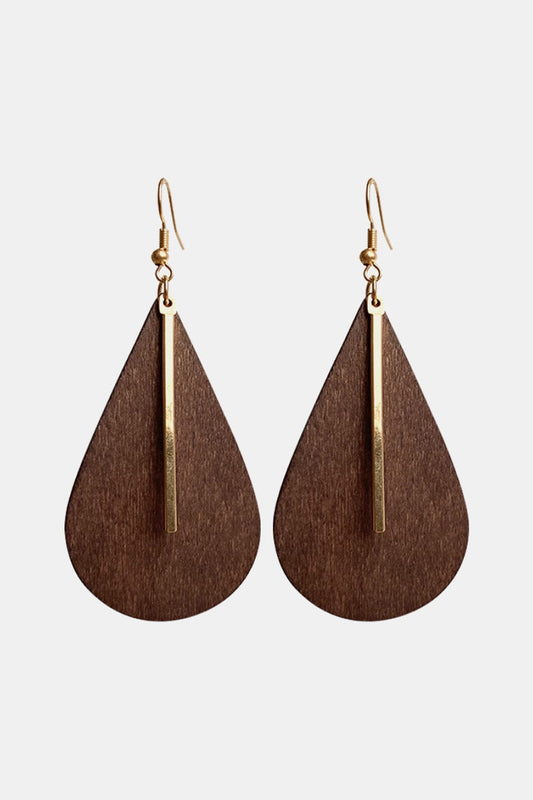 Geometrical Shape Wooden Dangle Earrings - Body By J'ne